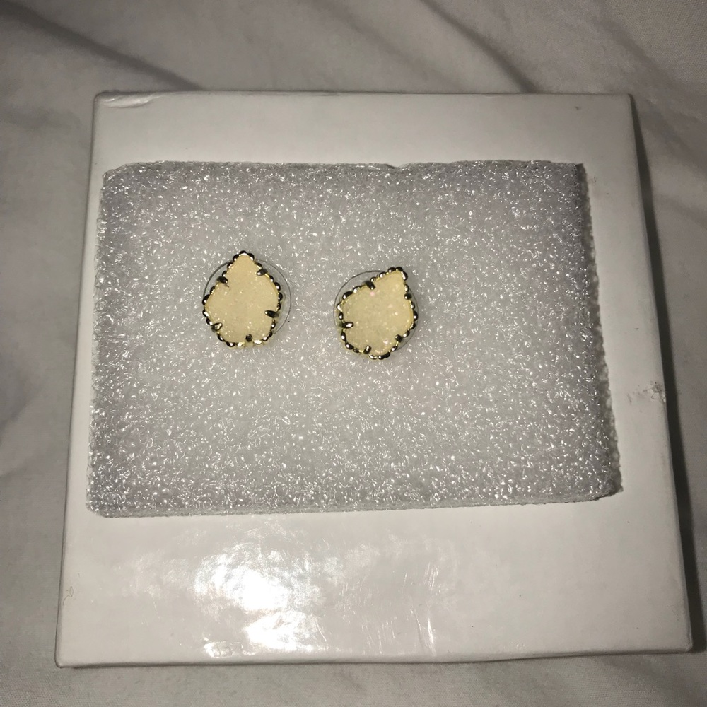 Kendra Scott Tessa Studs, White Druzy/Gold